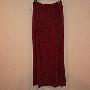 Chicos Travelers Burgundy Pull on Maxi Skirt Size 3 or 16